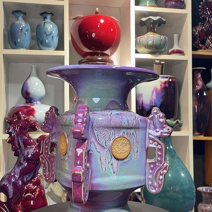 和***财摆件陶钧瓷无双窑变无对