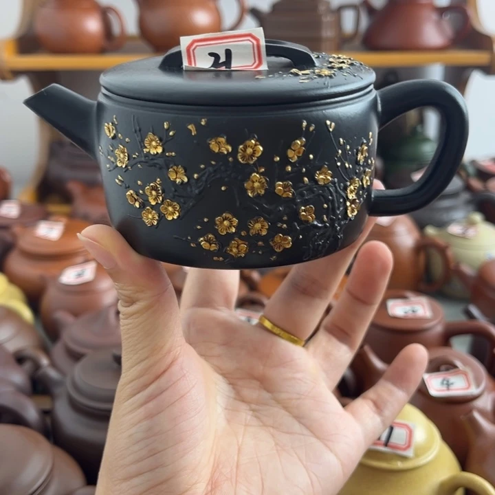 茶壶紫砂200cc朱泥半手