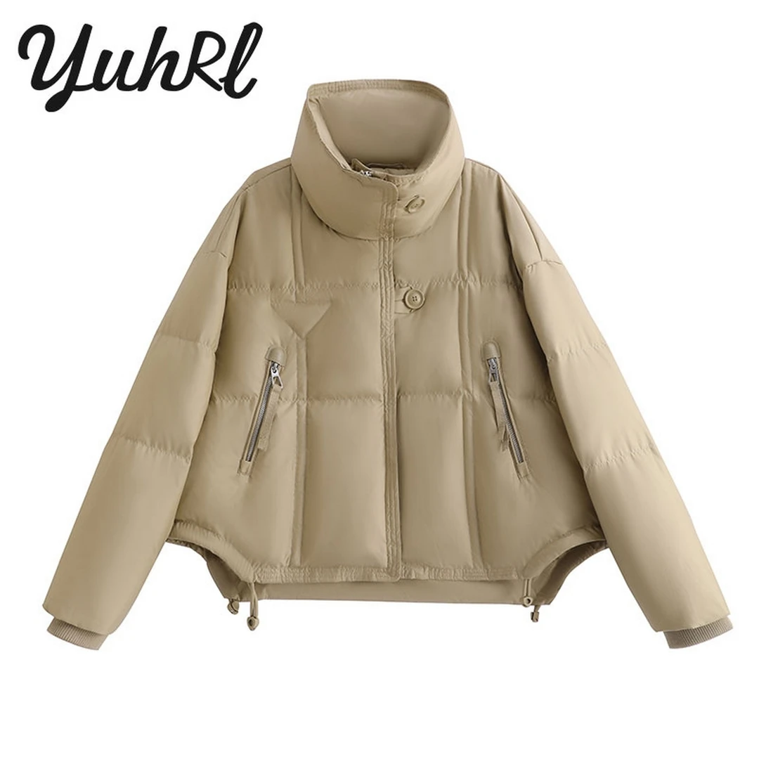 【王秀竹专属】设计感百搭时尚休闲短款羽绒服#70614