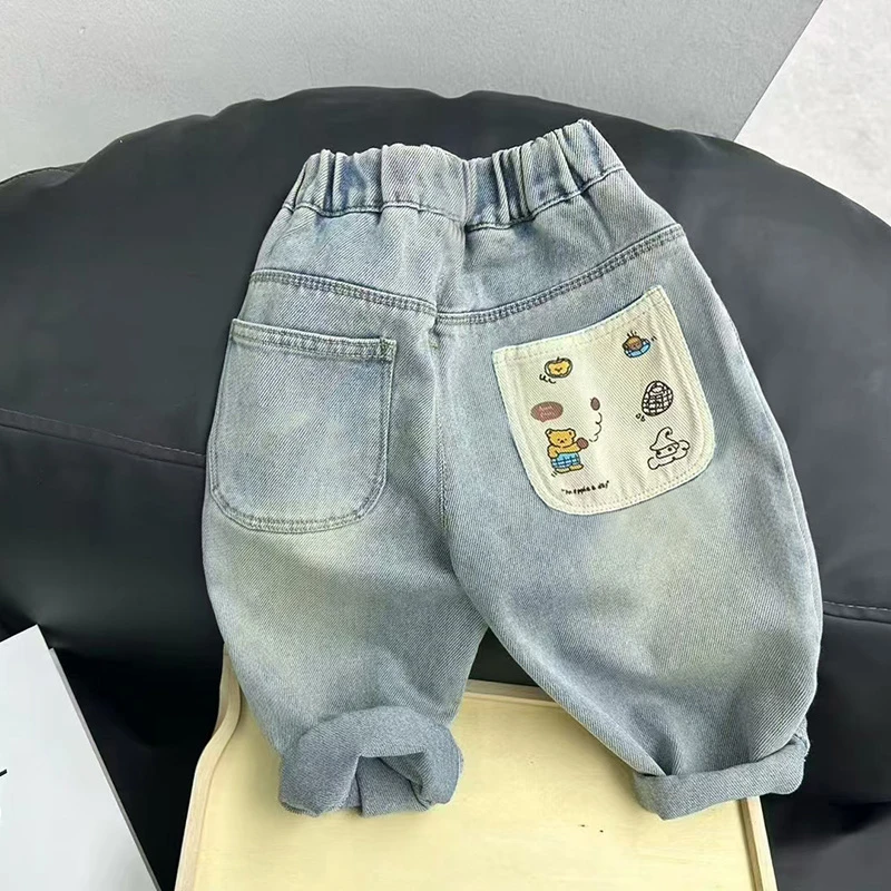 男童春秋牛仔裤2025新款儿童洋气裤子宝宝休闲时髦中小童男孩长裤