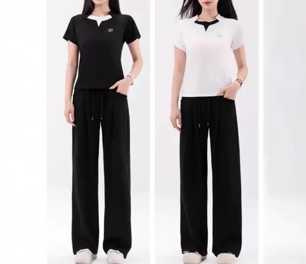 【小白姐姐】5692夏季款烫钻字母高货休闲套装