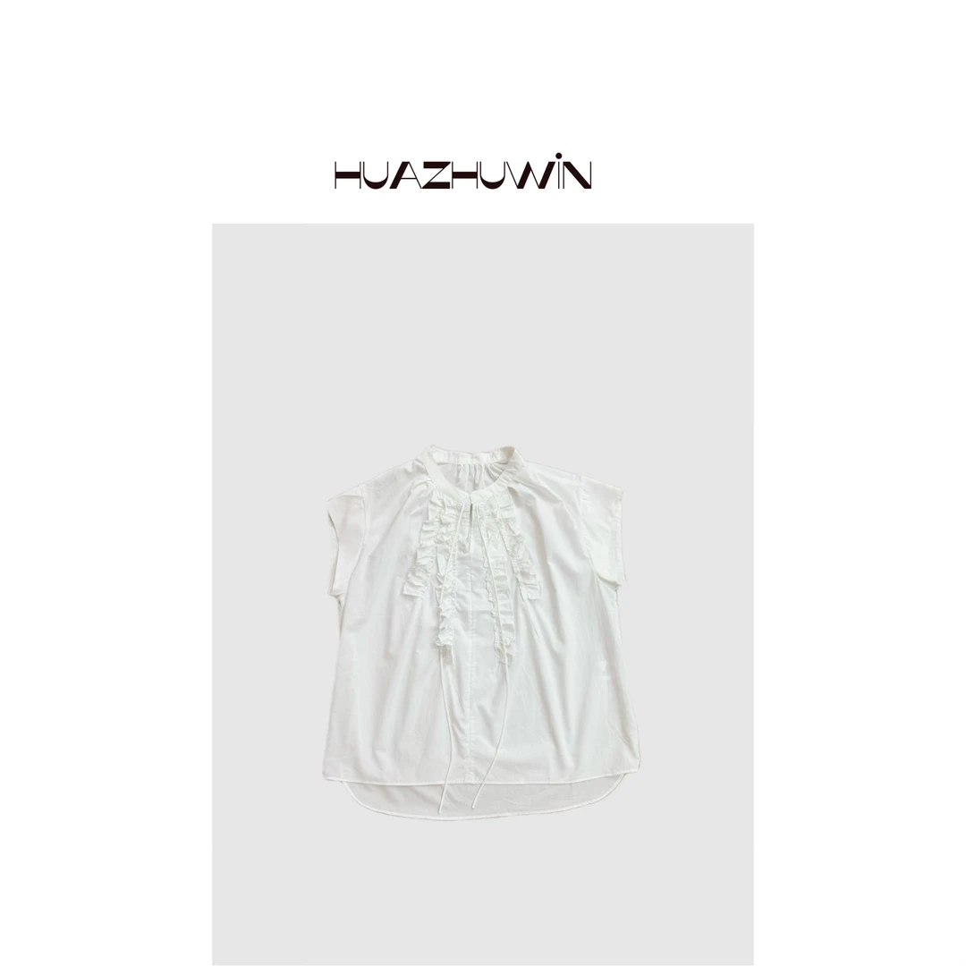 HZ-100轻棉舒服设计款花边系带小衫