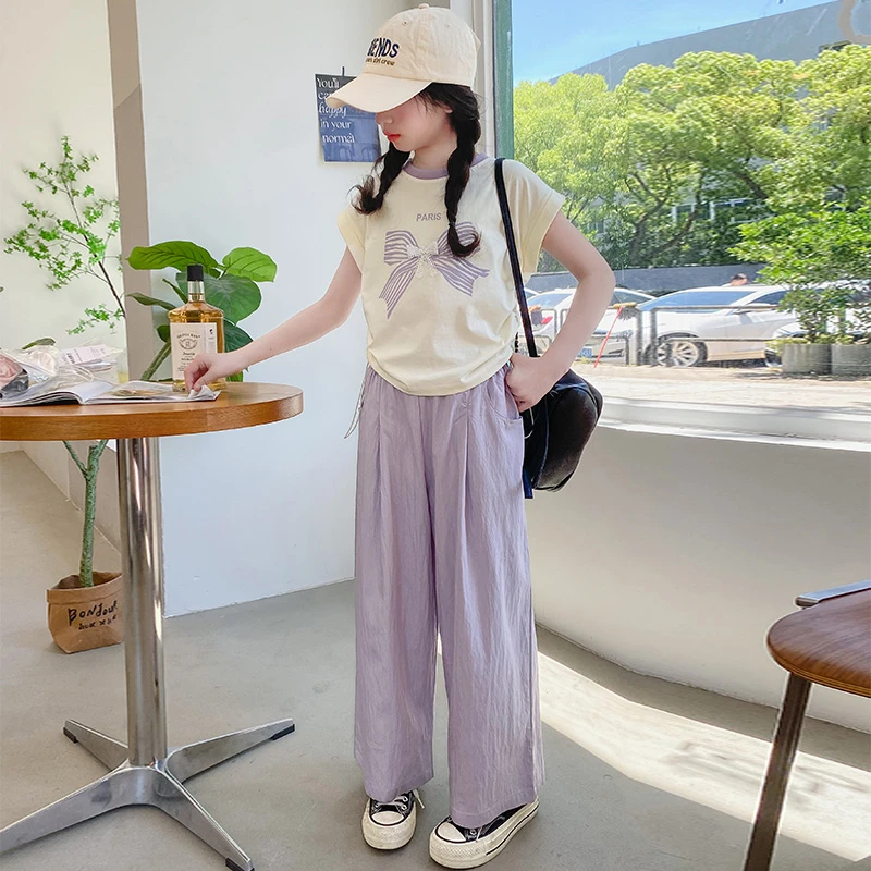 女童夏季套装2025新款洋气大童网红儿童薄款山本裤长裤夏装两件套