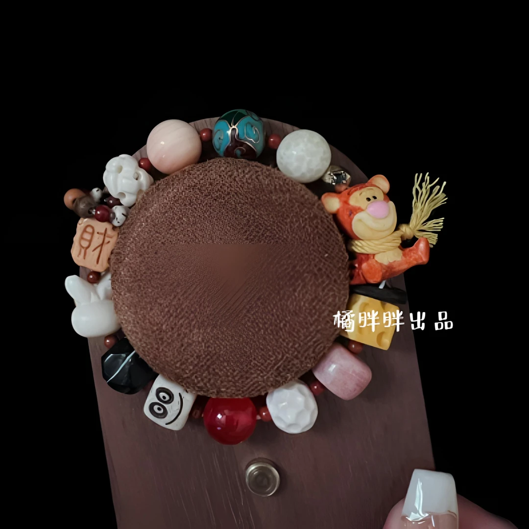 非金属木质手链 橘胖胖原创跟付跳跳虎时尚复古招财手串