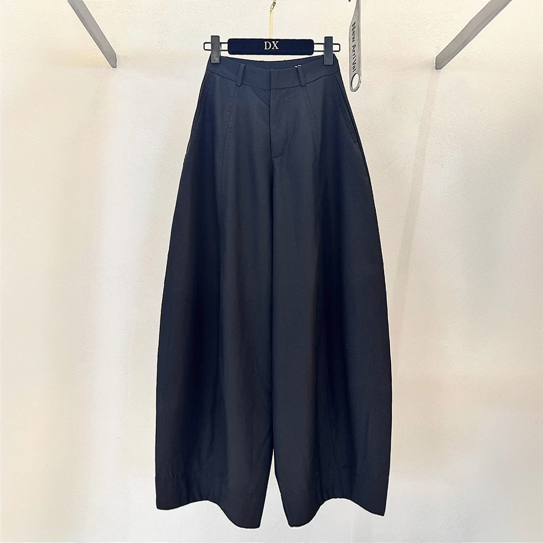 高端欧货2025年秋季新款显瘦百搭高腰休闲宽松阔腿直筒裤女西装裤