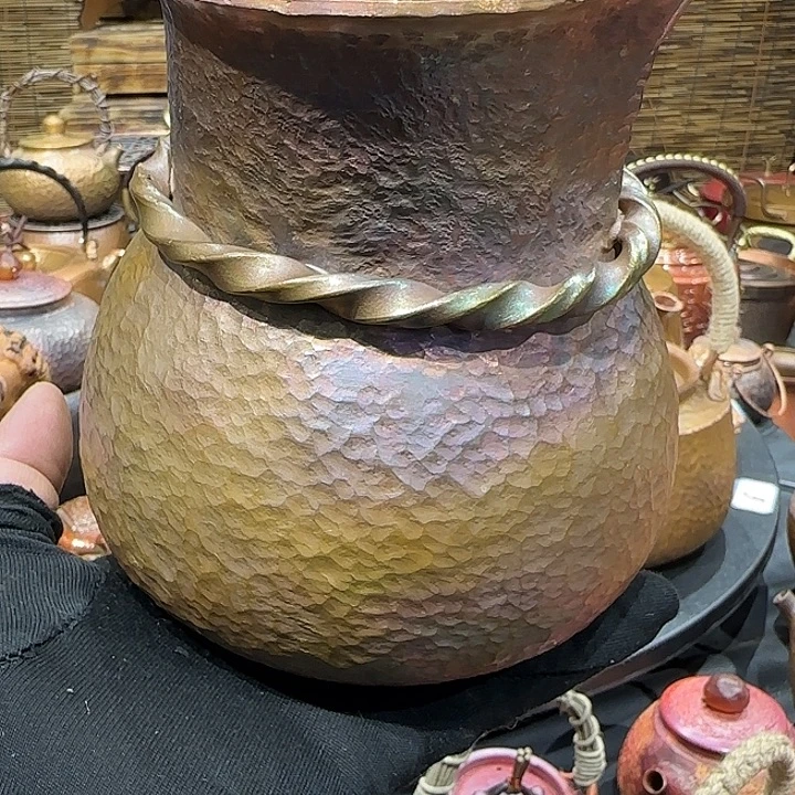 默***舍紫铜手工制作约1升容量公道杯