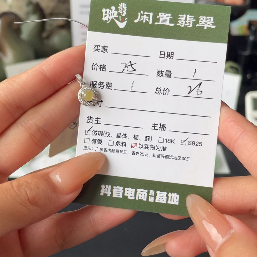 翡翠银S925镶嵌颈饰翡翠