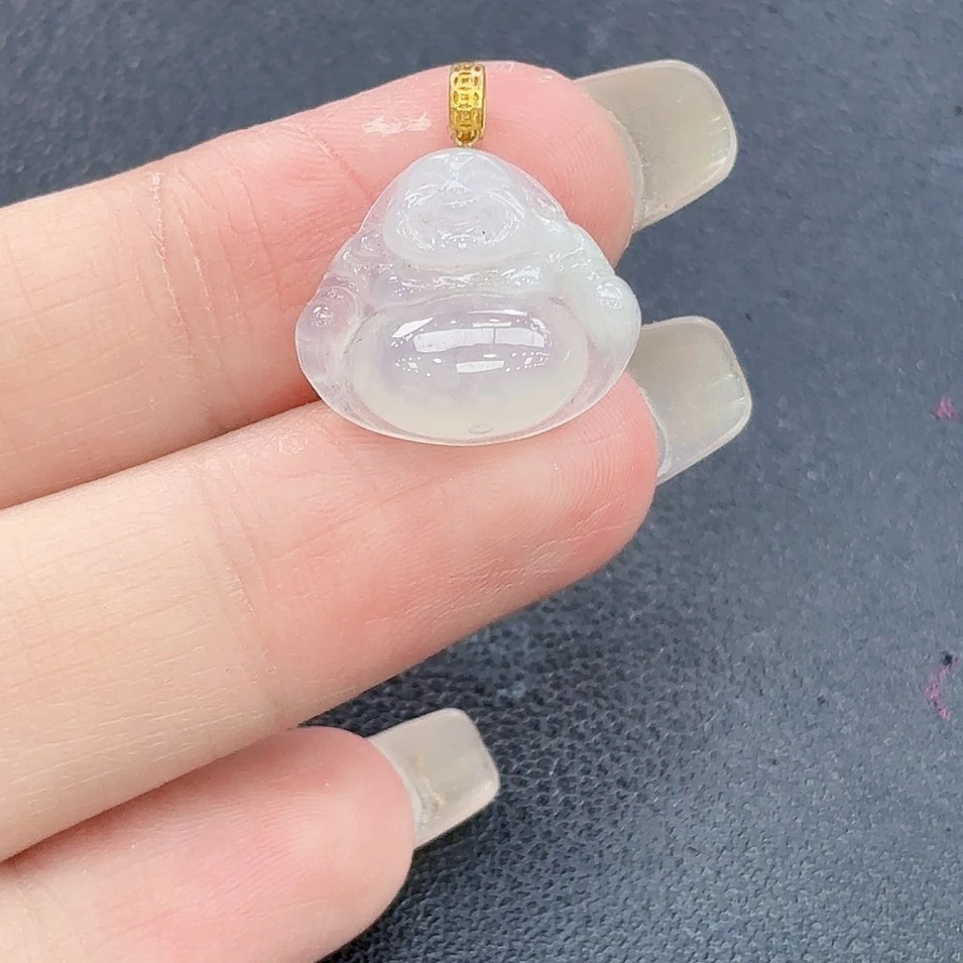 翡翠颈饰18K金镶嵌佛公