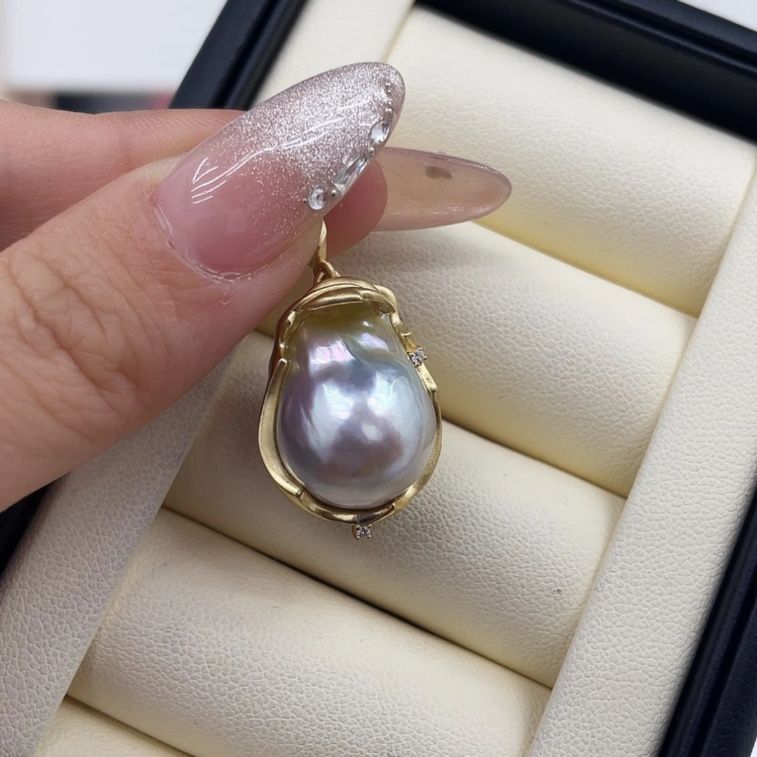 海水珍珠银S925镶嵌颈饰