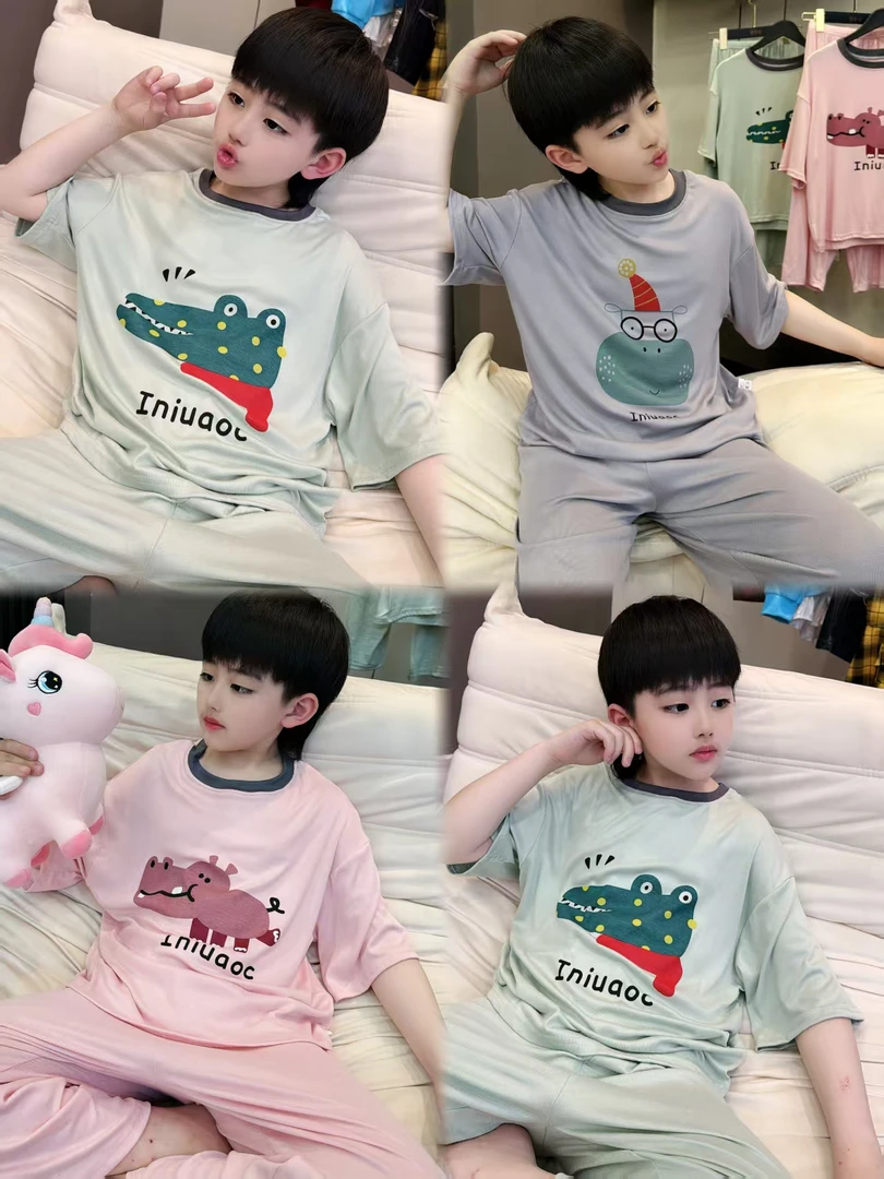 【品质家居】韩版儿童夏季莫代尔6分袖9分裤家居服DD