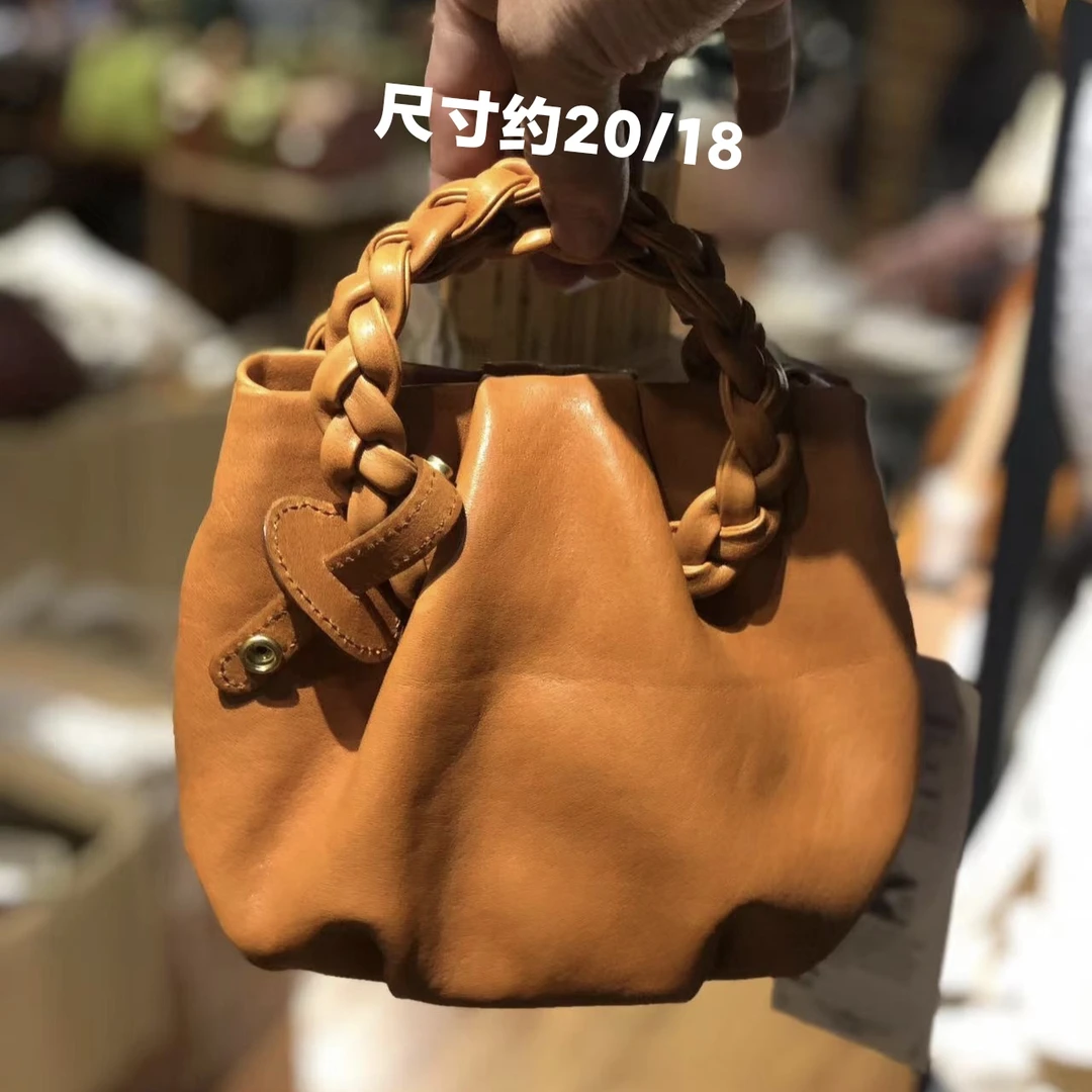 制道手工女士单肩斜挎包复古时尚休闲可爱云朵包软植鞣牛皮手提包