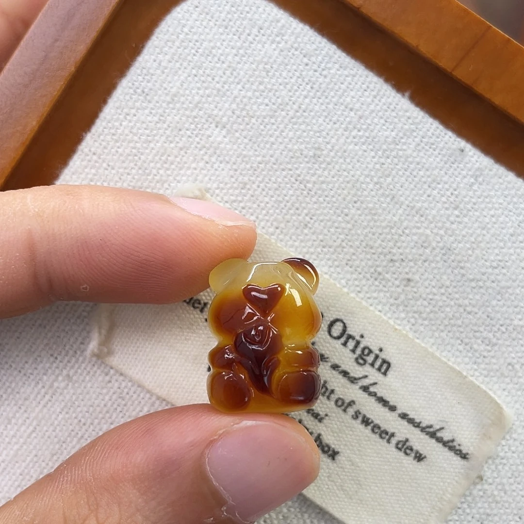 未镶嵌琥珀珠宝奇石小红花小熊