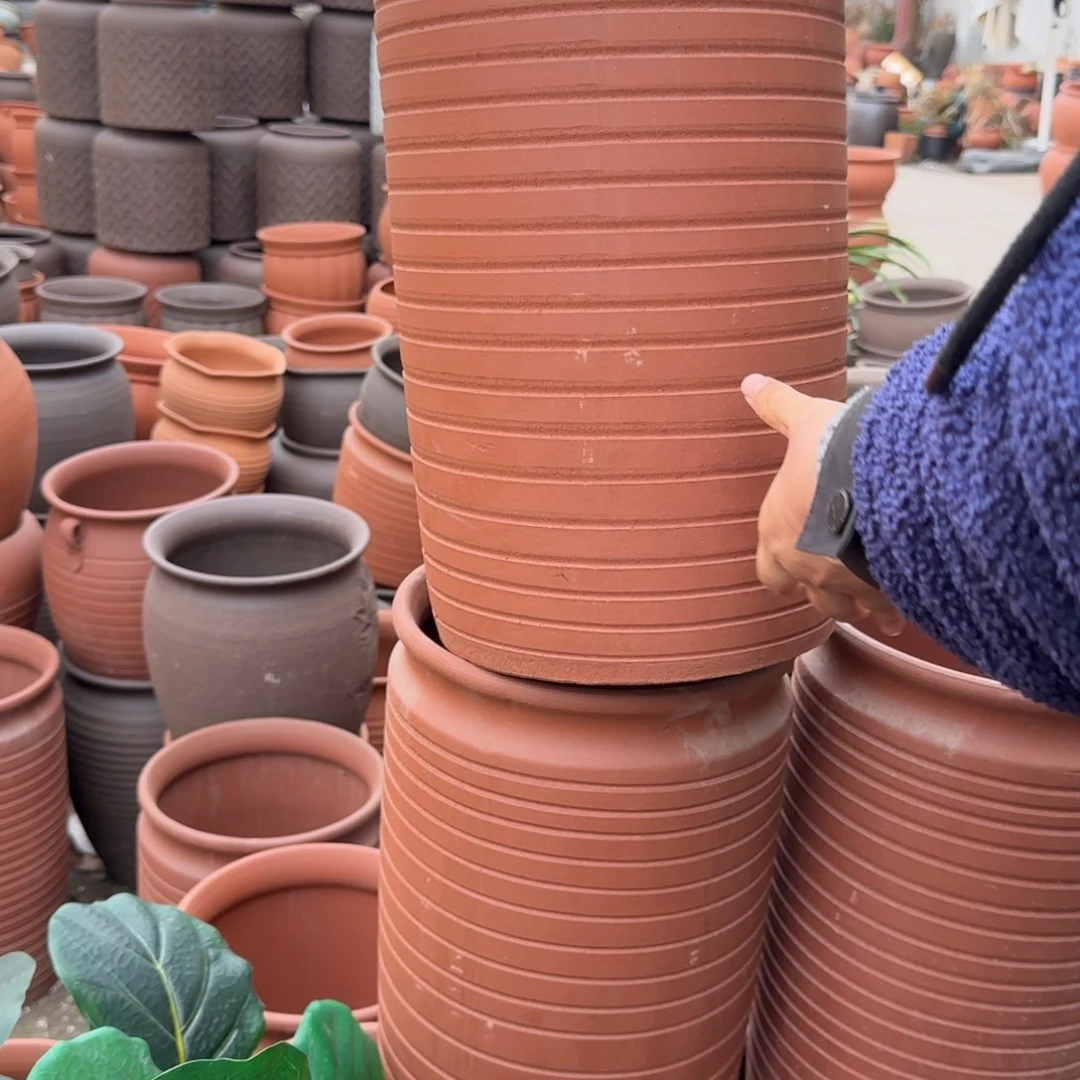 紫砂花盆口25高42宜兴紫砂瑕疵花泥