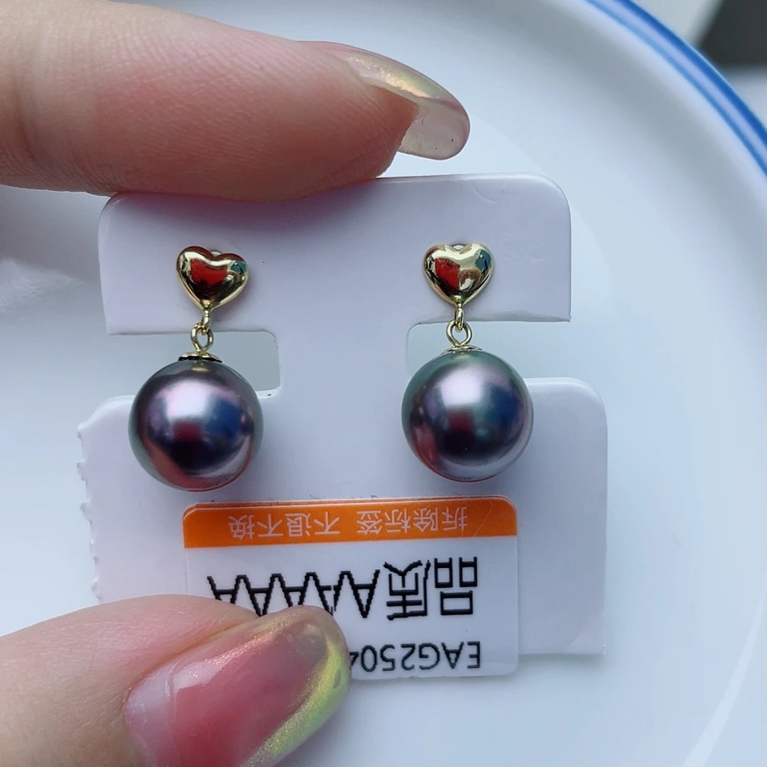 18K金镶嵌海水珍珠耳饰w55