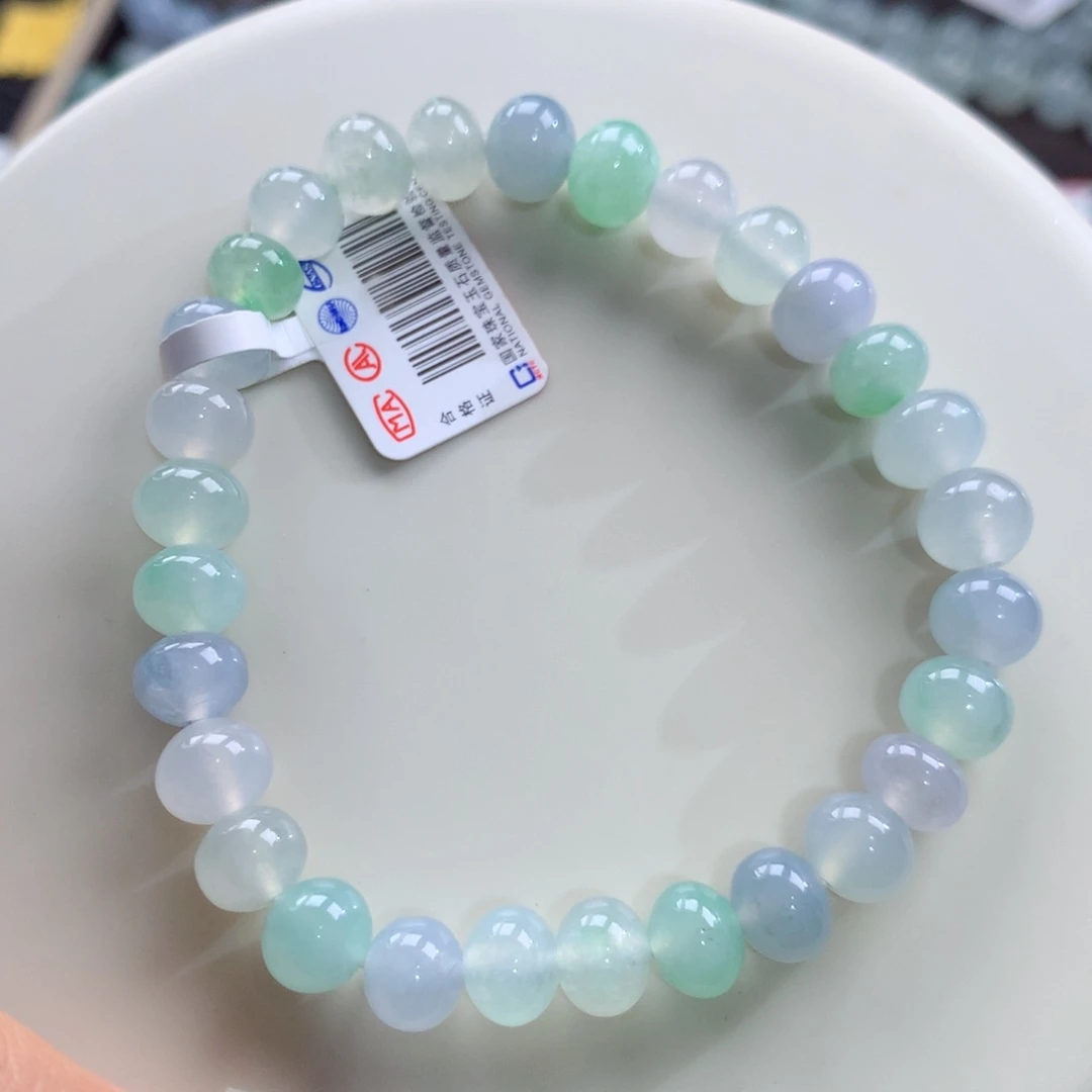 未镶嵌手串翡翠冰胶马卡龙