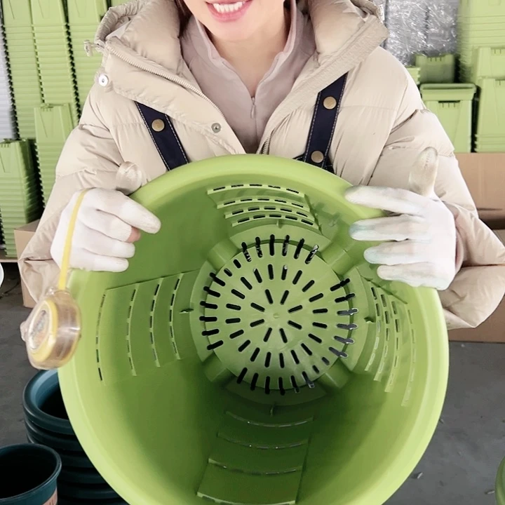 塑料玫瑰盆370#果绿色4个无托