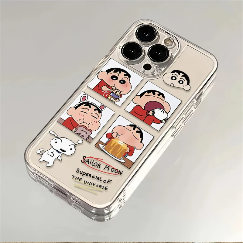 吃货蜡笔小新适用苹果15手机壳iPhone13全包16promax卡通12可爱14