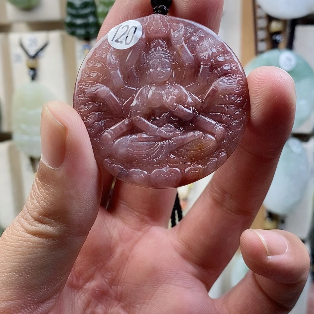 颈饰未镶嵌石英质玉（金丝玉）