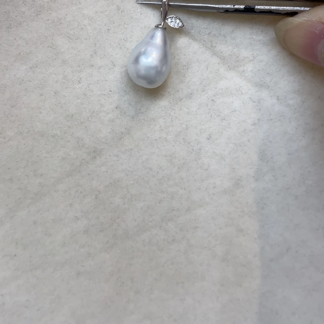 海水珍珠银S925镶嵌吊坠(不含链)
