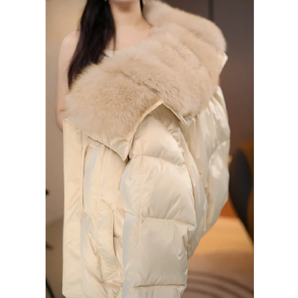 霖优冬季新款韩系高级感超好看今年流行毛领短款加厚棉服外套女士