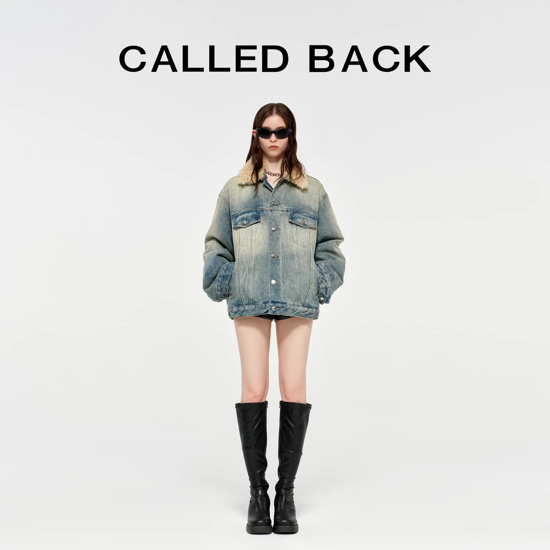 CALLED BACK复古水洗牛仔毛领外套经典老钱风穿搭240876