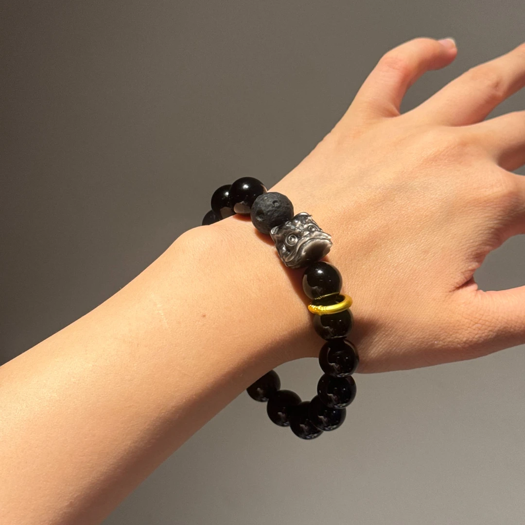 「不再哭泣，永远幸福」黑曜石+银曜石的醒狮·“流尽悲伤，永驻幸福”