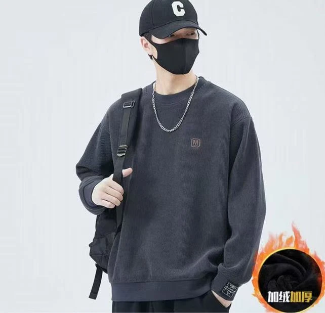 加绒加厚--欧潮阔版卫衣男女同款--22028