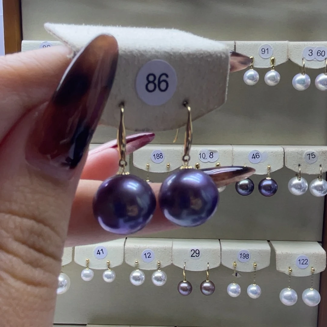 淡水珍珠耳饰18K金镶嵌