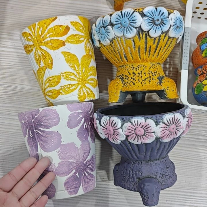 红陶吸水透气的白陶花盆凑满12发货