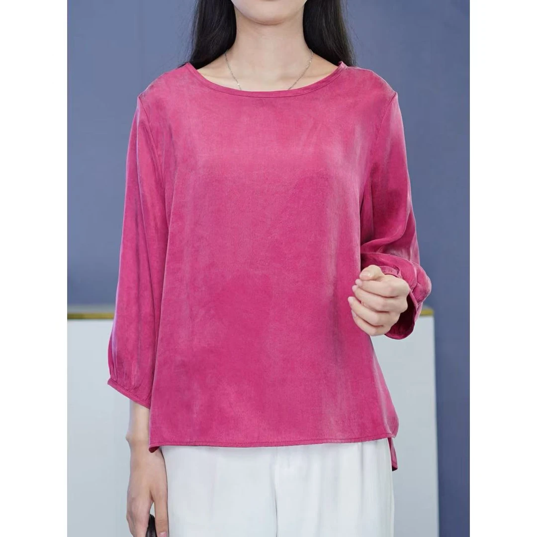 春季独特漂亮减龄t恤时尚简约大气百搭上衣微胖妹妹大码女装衣服