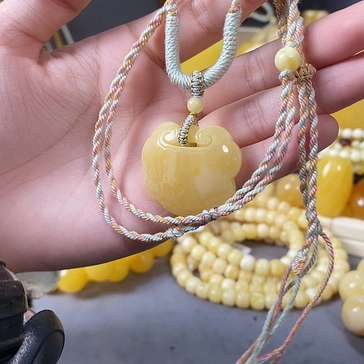 琥珀未镶嵌裸石平安锁