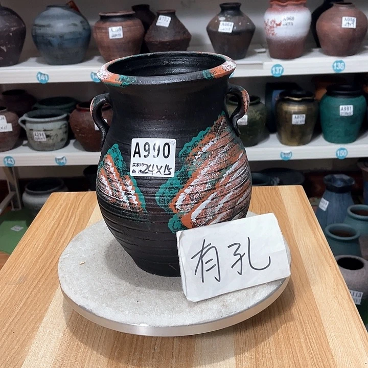 红陶手工制作工艺花盆