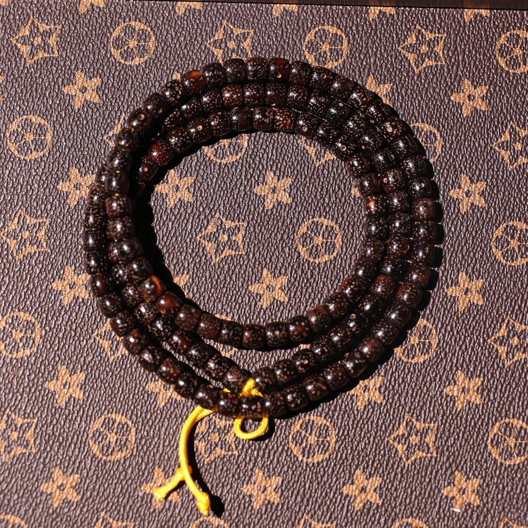 【天选文玩】黑星月黑金108 7*6左右 0106