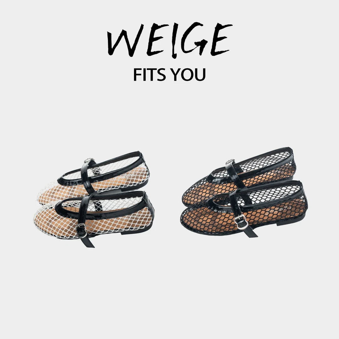 【魏哥专属】凉鞋平跟尖头胶粘蕾丝夏季复古单鞋春季百搭