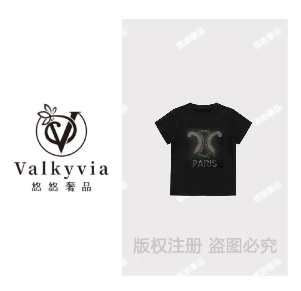【悠悠奢品】小林 重工水钻手工彩绘工艺 时尚高级短袖百搭