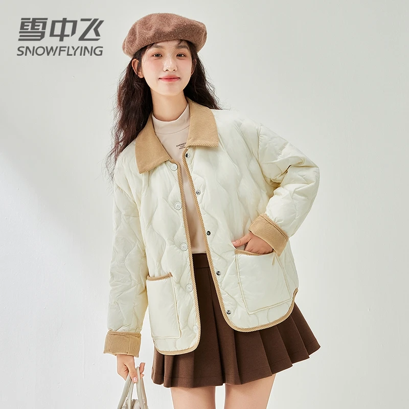 SNOW FLYING/雪中飞【轻复古系列】秋冬时尚短款翻领百搭羽绒服