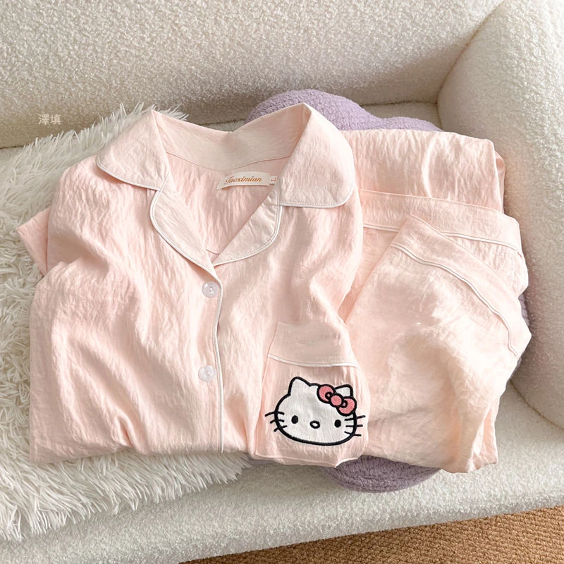 【KT猫】秋季云朵绵睡衣女长袖两件套家居服春秋卡通大码保暖睡衣