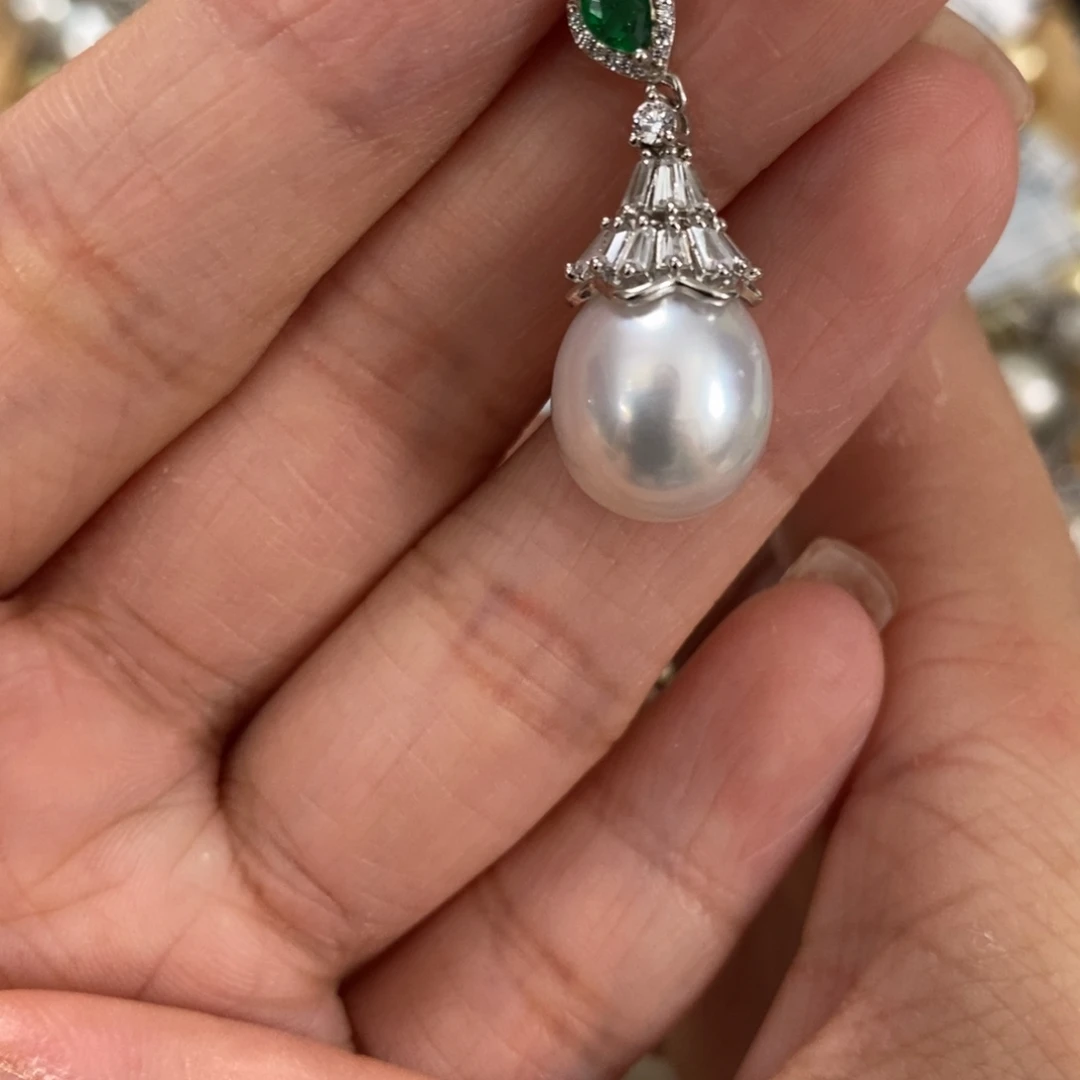 颈饰银S925镶嵌海水珍珠