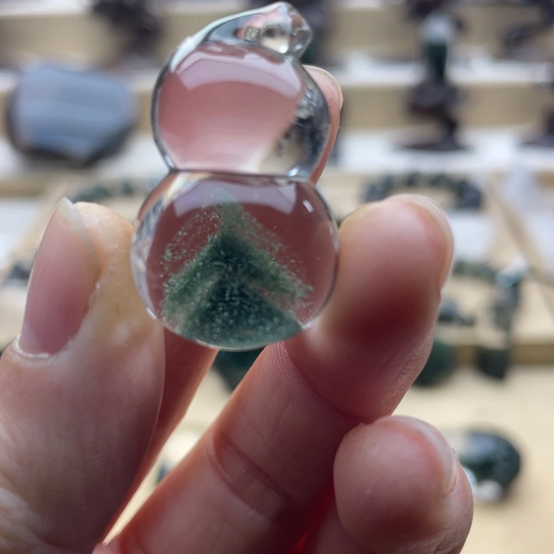 水晶颈饰未镶嵌绿幽灵金字塔葫芦