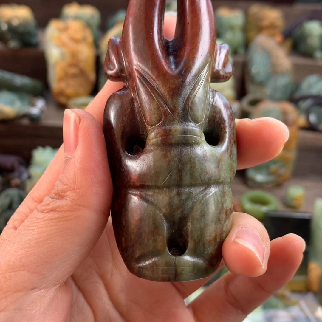 岫岩河磨玉（透闪石质玉）手把未镶嵌雪*