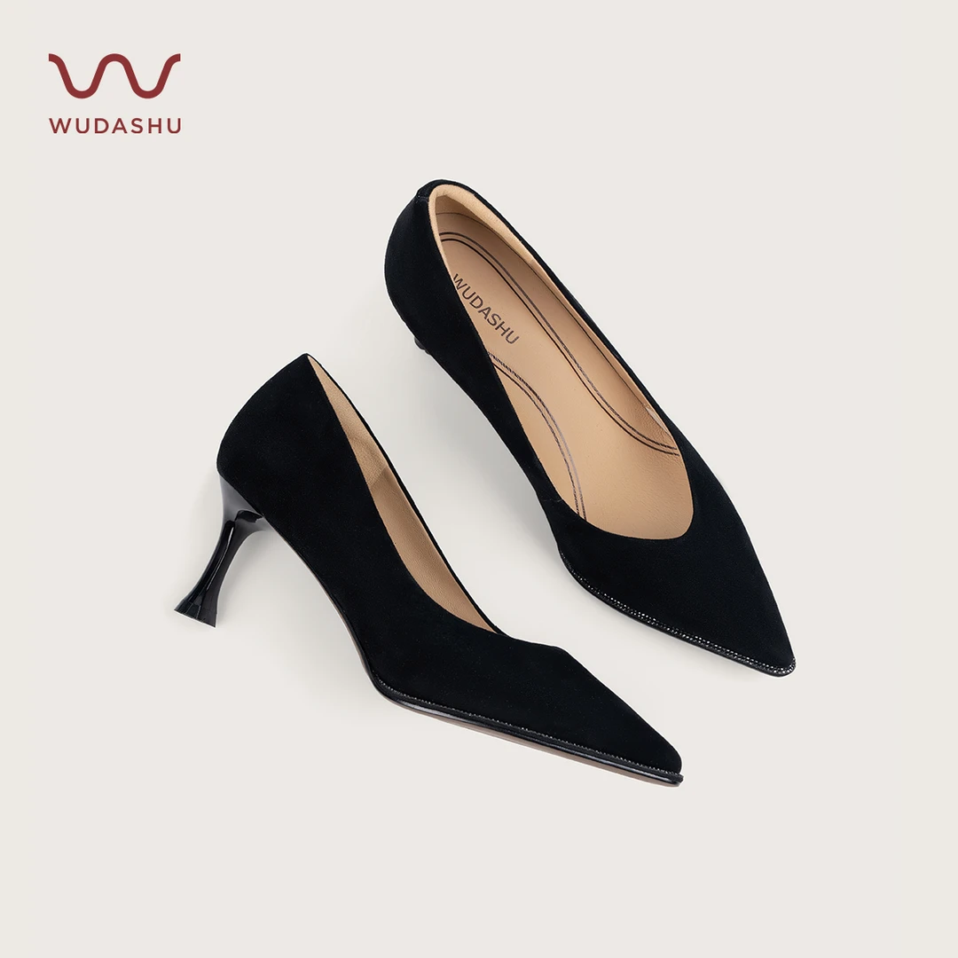 吴大叔增高法式百搭时尚女鞋性感秋季尖头细跟高跟鞋D052