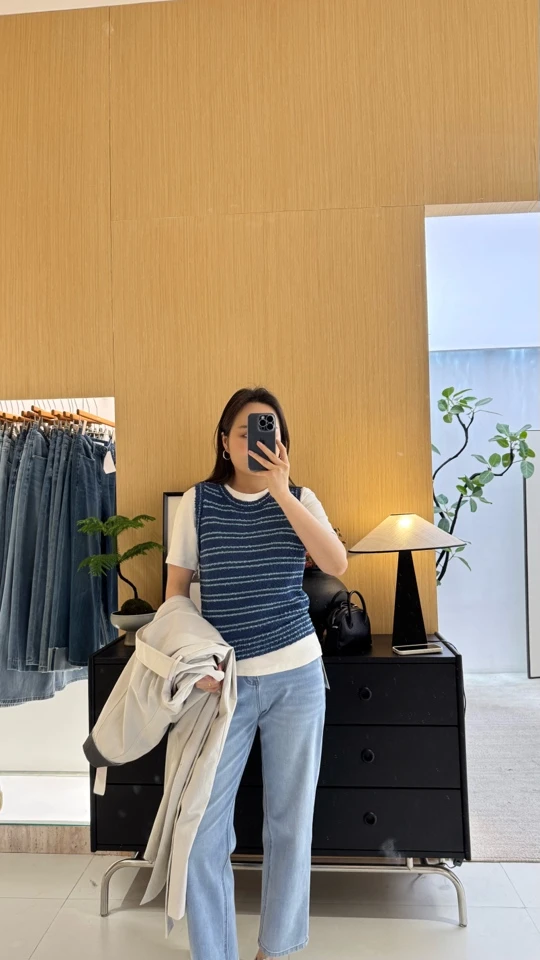 休闲韩系叠穿针织背心2025