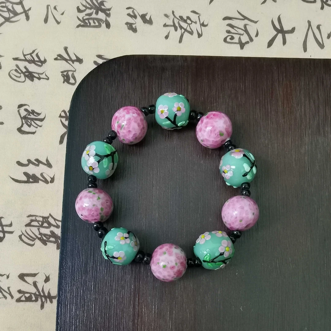 老琉璃百搭粉蛙皮手串（4100221）