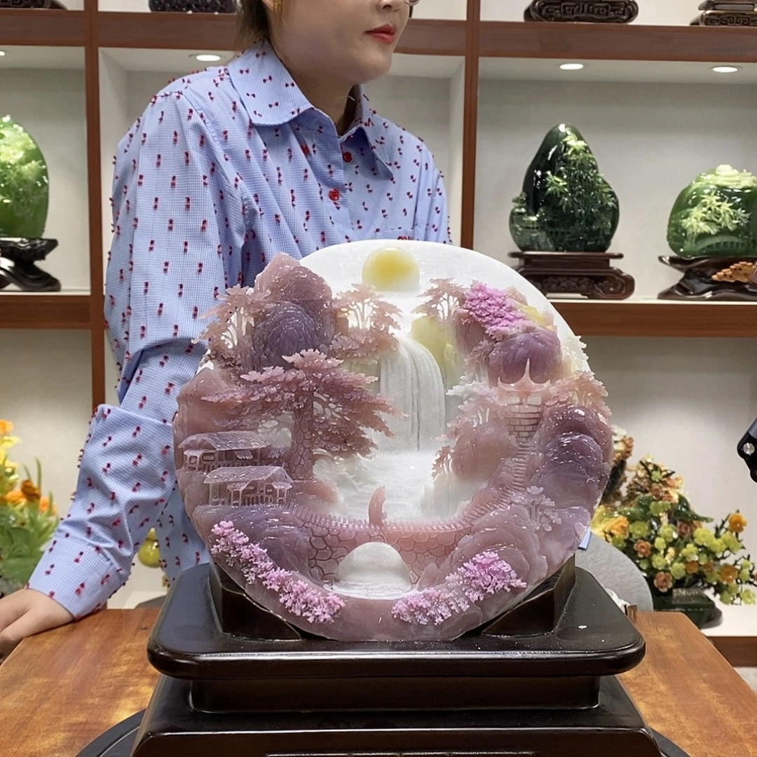 c***）玉山水摆件 玄关摆件