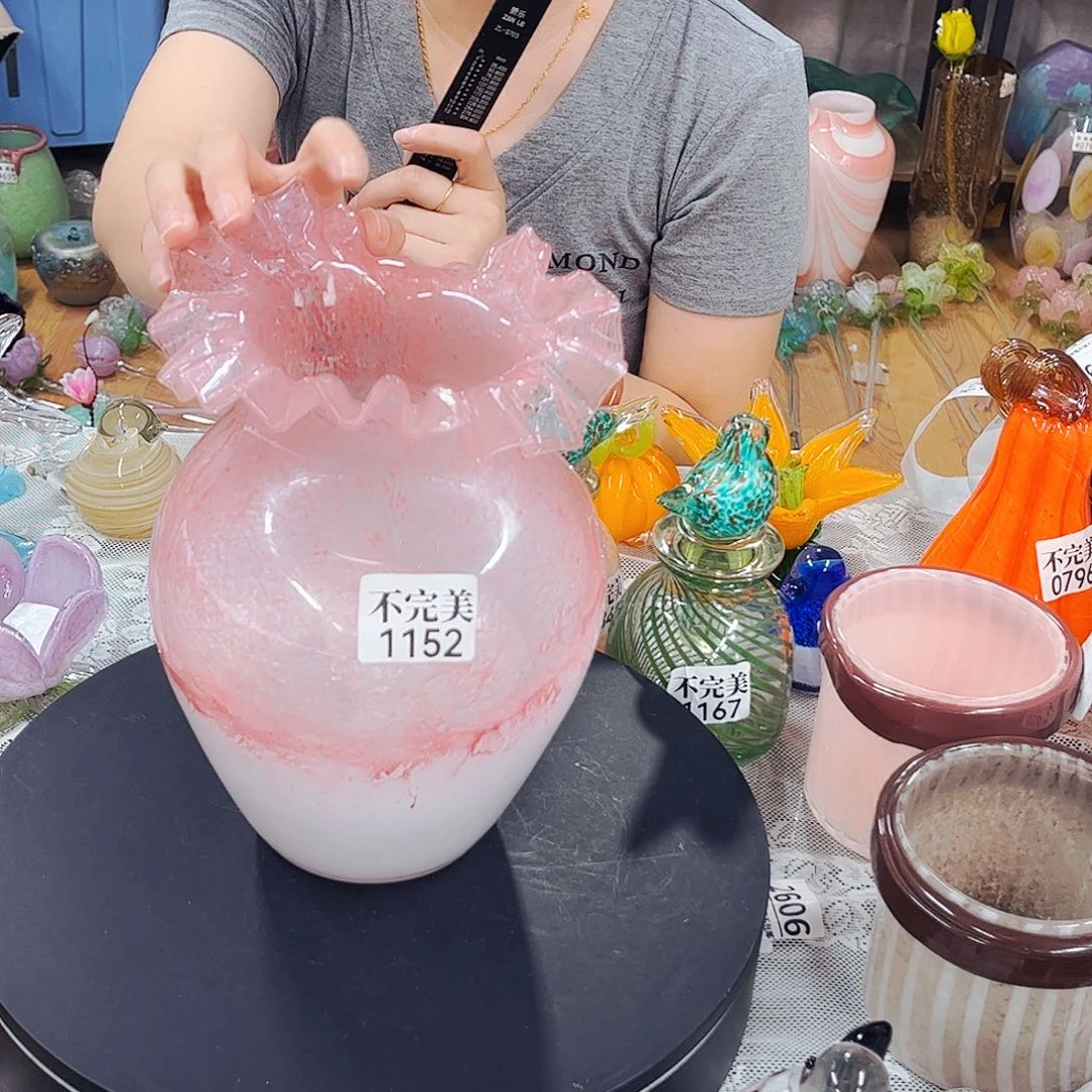 家悦琉璃花瓶摆件微瑕