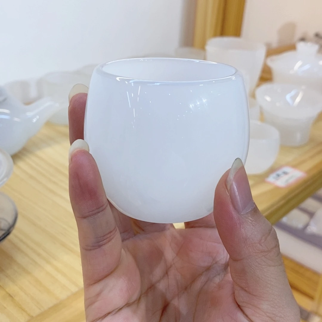 手工艺品琉璃白玉琉璃主人杯