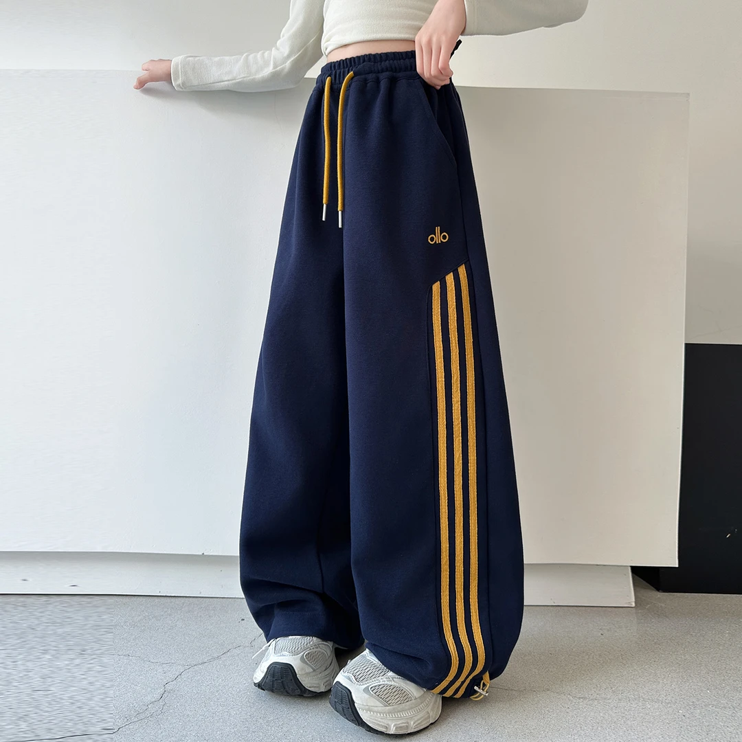 女童裤子春秋款2025新款儿童洋气休闲卫裤大童时髦炸街拉条运动裤