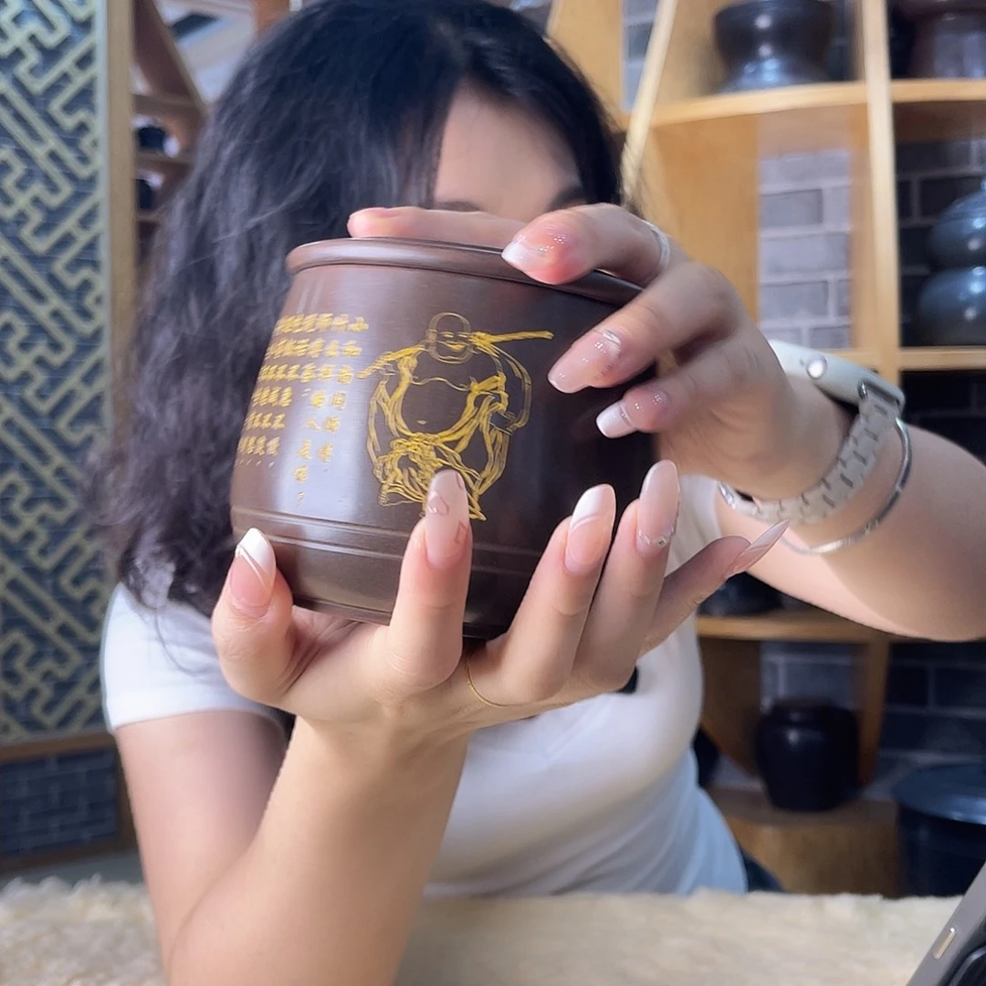 方圆坭兴陶茶叶罐四两装