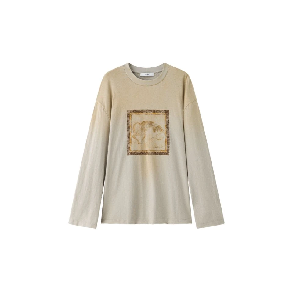 ICE DUST  设计师品牌  25秋冬新品做旧豹子长袖T恤印花做旧