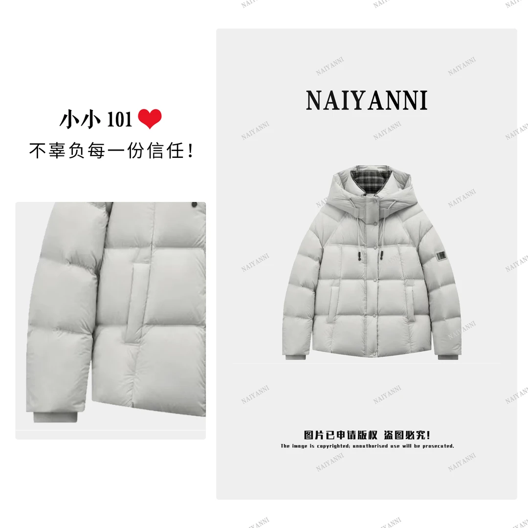 高端女士连帽极简风短款保暖潮流情侣秋冬250626羽绒服.LY